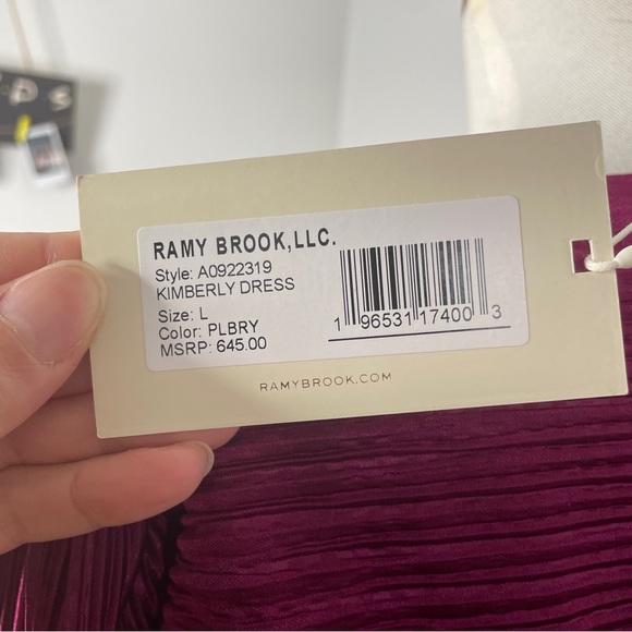 NWT Ramy Brook Kimberly Plisse Cutout High-Low Dress - Picture 4 of 10